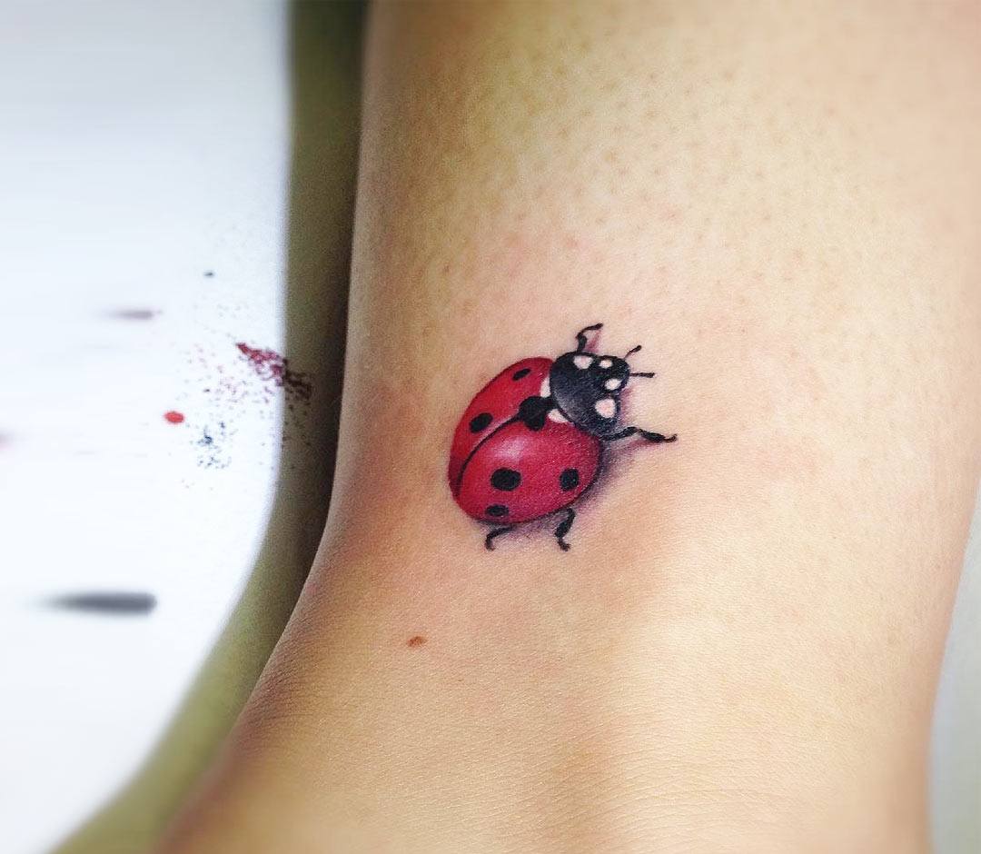 Heart & Dagger Tattoo - Tiny ladybug tattoo done by Bill 🐞 | Facebook