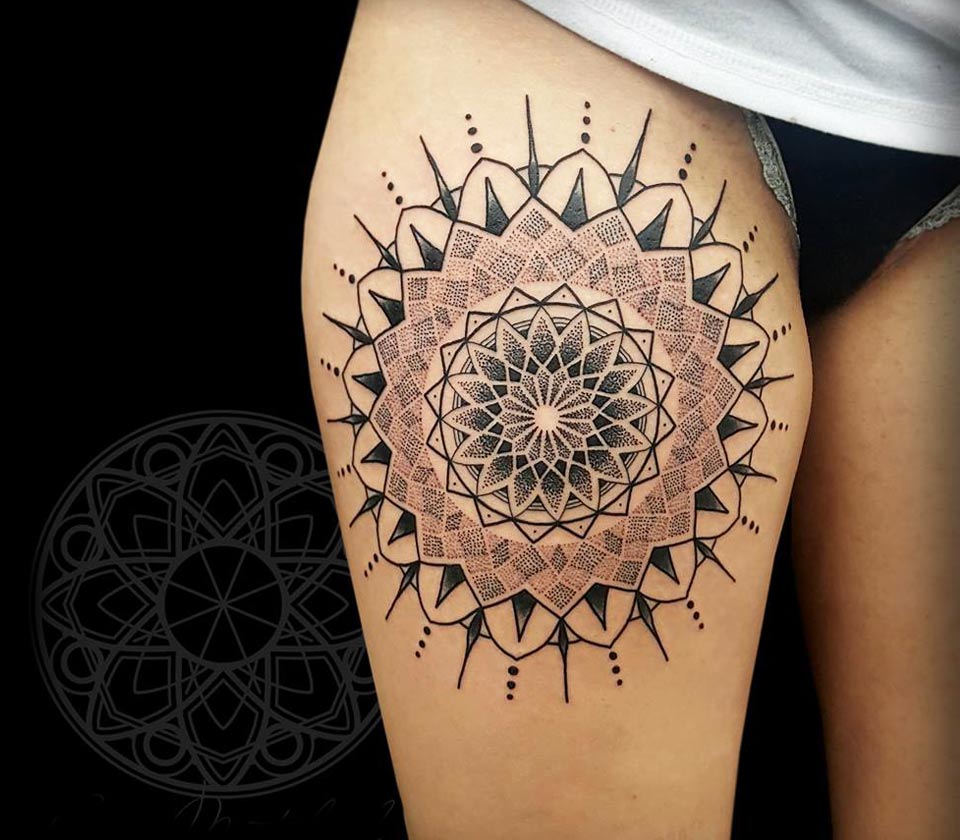 Mandala Thigh Tattoo | Mandala Thigh Tattoo in Progress. Art… | Flickr
