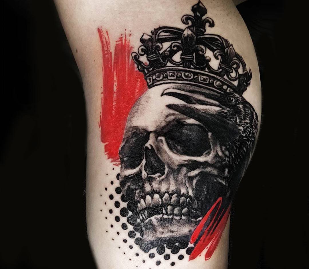100 Lettering Skull King Crown Hand Tattoo Design png  jpg 2023