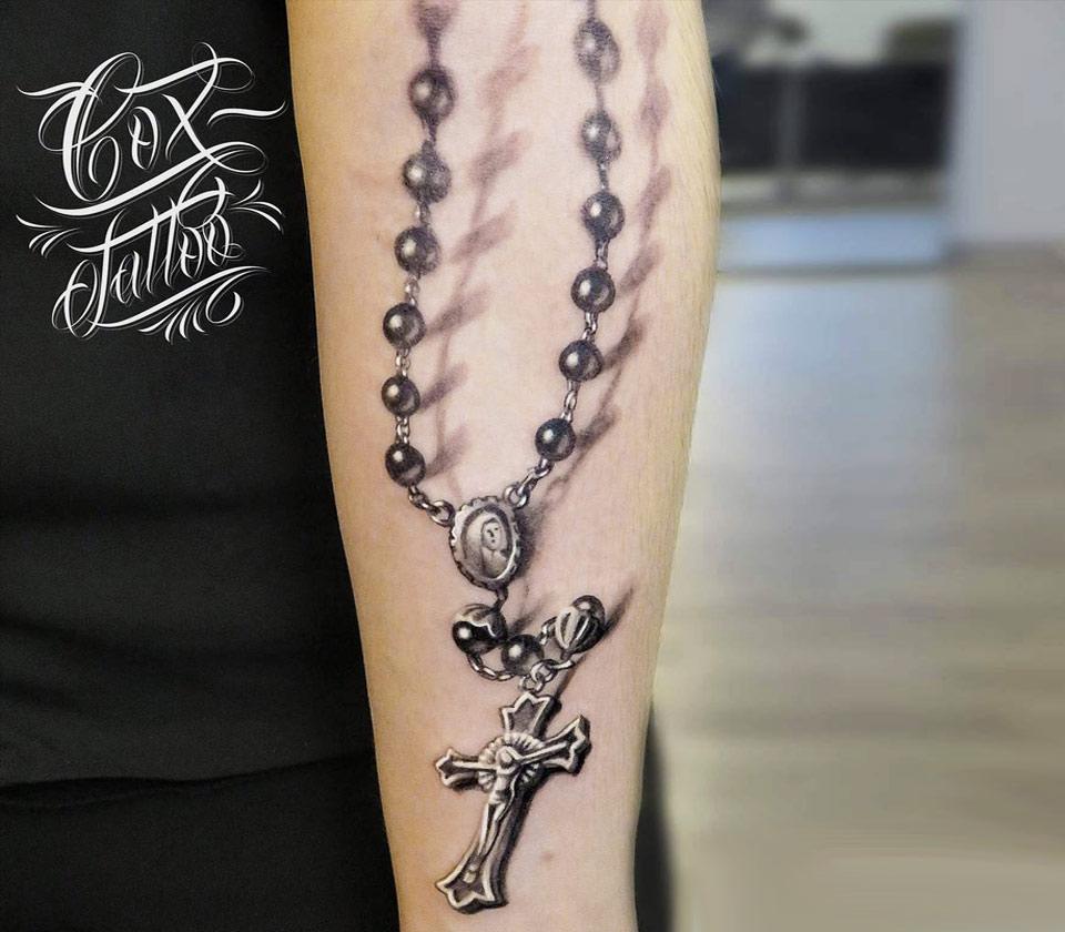Dark Horse Tattoo Co. LLC. - A Jesus Piece Rosary by glyph. @glyphdaartist  #blackandgrey #realism #realistic #realismtattoo #rosary #tattoo  #DarkhorseTattooCo #blackartist #michiganartist #michigantattooer  #thebestblackandgrey #darkskinbodyart ...