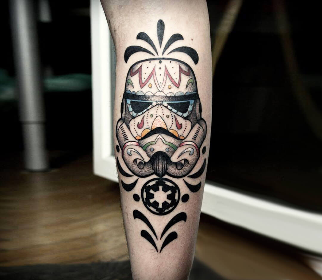 Tattoo traditional old school star wors stormtrooper Helmet  Traditional  tattoo Tattoos Skull tattoo