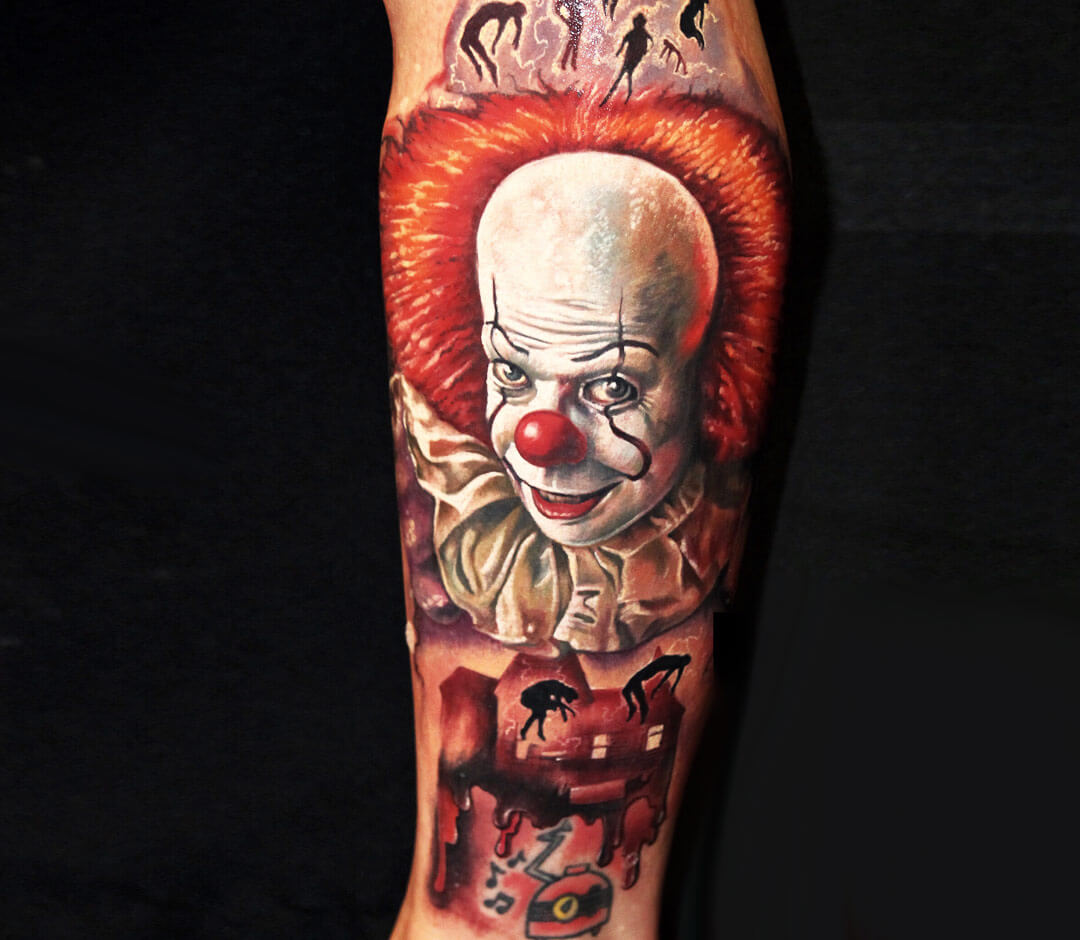 Pennywise clown tattoo by Damien Wickham | Photo 27674