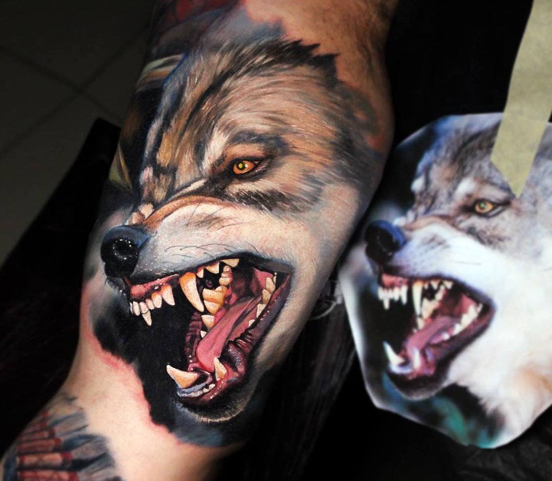 wolf tattoo with blood | wolf are my favorite animal . | Flickr