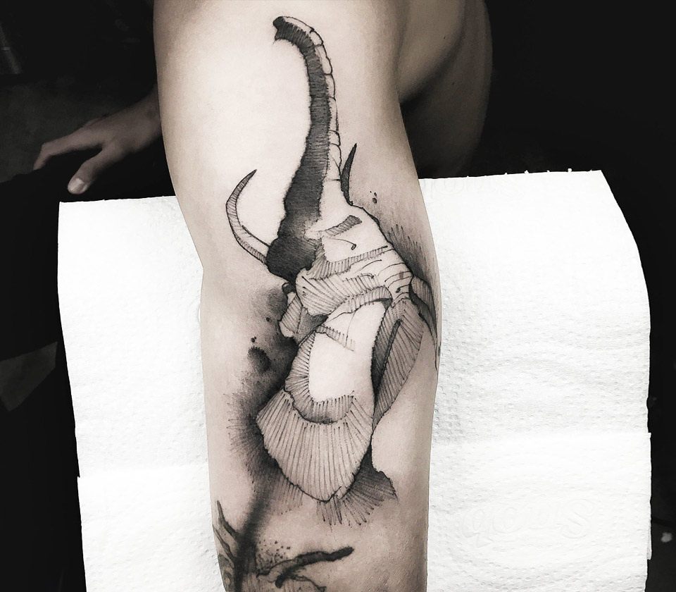Amazon.com : CAIRIAC Large Elephant Temporary Tattoo 3D Realistic Fake  Tattoos for Adults Men Women Teens Girls Boys Body Art Stickers, Flower  Tattoos for Arm Hand Shoulder Chest Waist Neck Leg (Black,