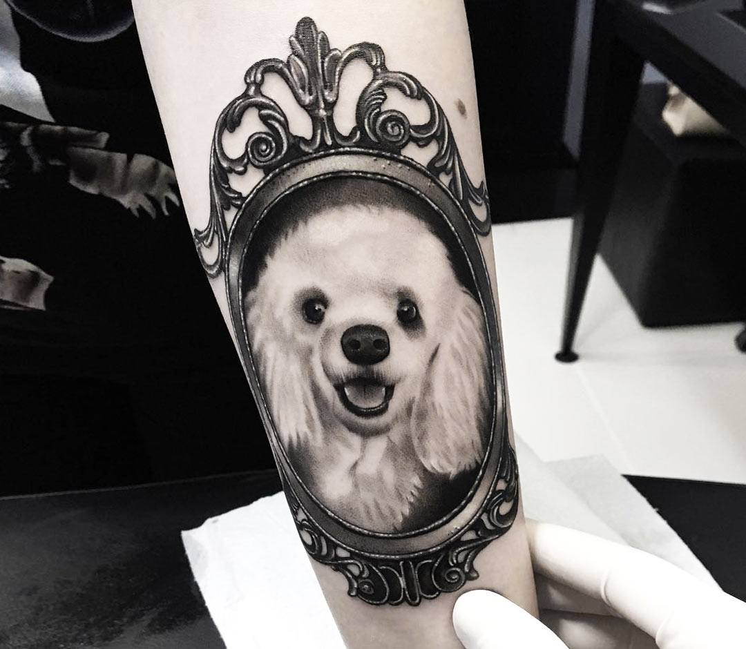 Dog Tattoo Black and White Vector Graphic by BreakingDots  Creative Fabrica