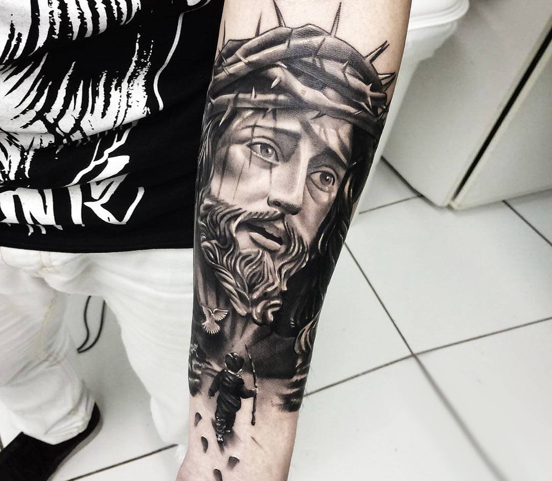 Tattoo of Christ Forearm Religious