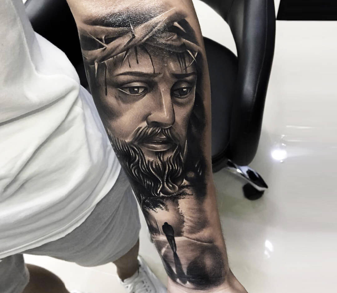 Jesus Tattoo | Jesus tattoo, Tattoos, Skull tattoo