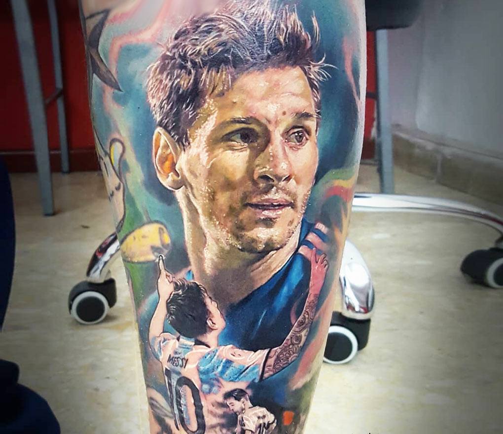Portrait Tattoo of Argentine Star Lionel Messi Wins Top Honors at The All Stars Tattoo Convention in Miami, USA! 🇦🇷⭐💉 4