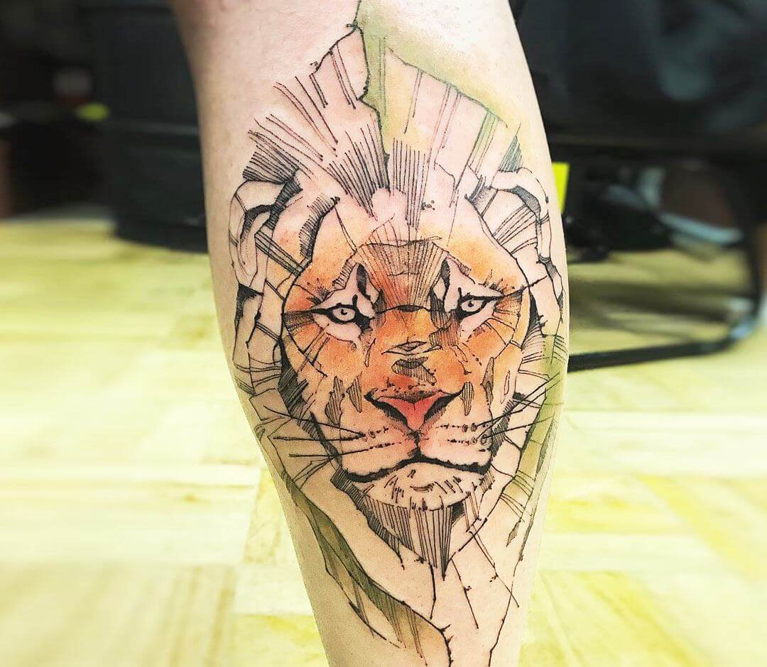 Geometric Lion Temporary Tattoo by Simply Inked | Made, Modern Handmade