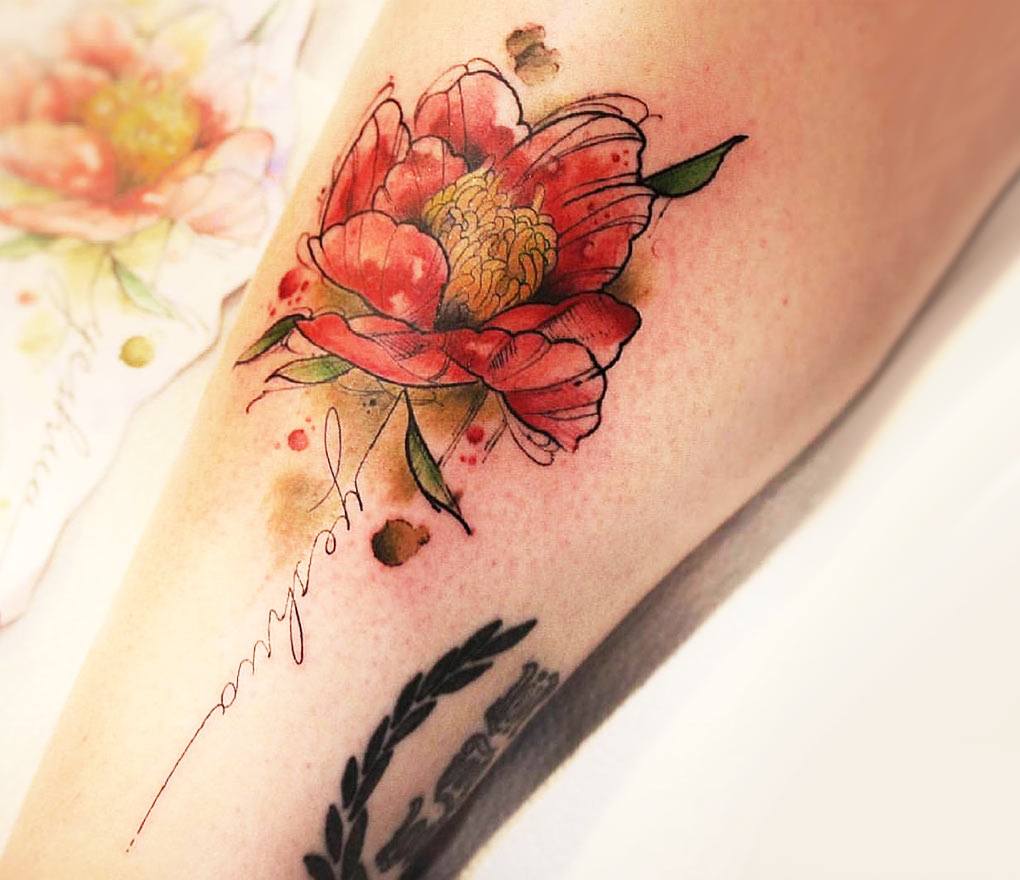 Delicate Poppy Flower Tattoo on Woman S Arm Stock Illustration -  Illustration of showcasing, tattoo: 296095334