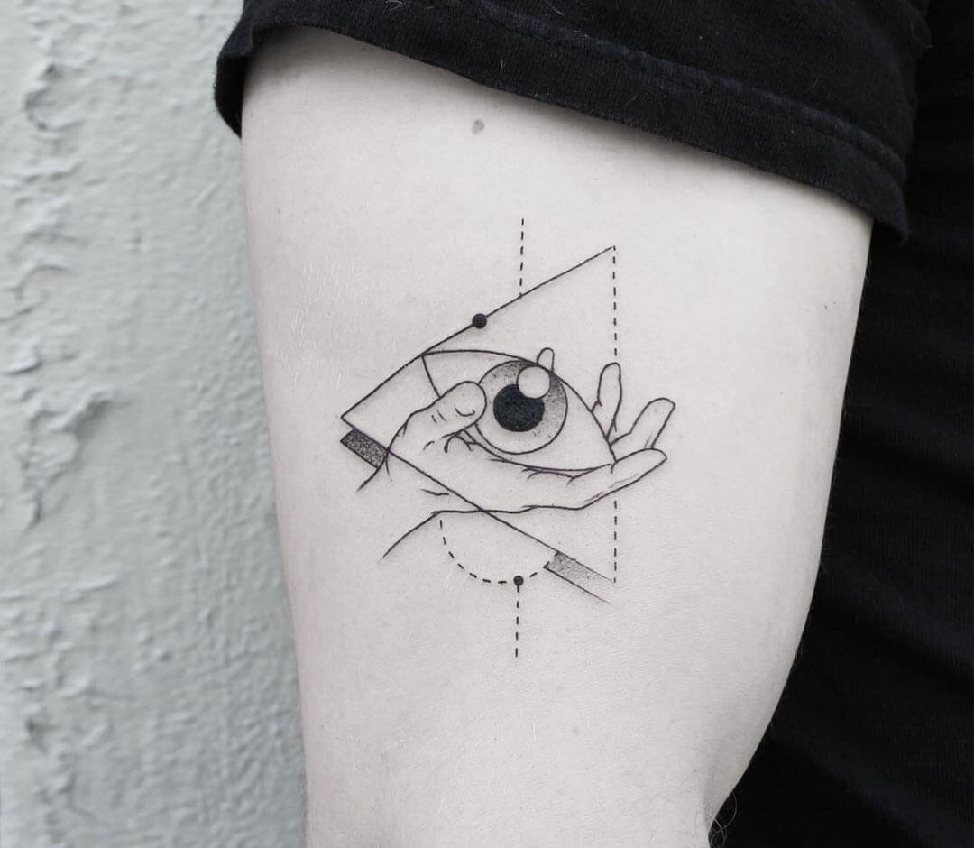 All seeing eye masonic symbol tattoo. Vision of Providence emblem 