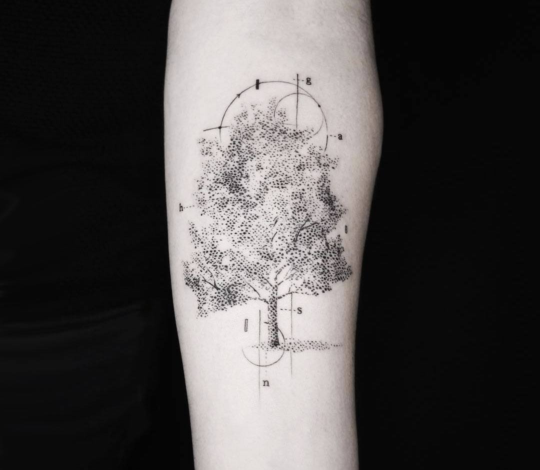 Tattoo uploaded by Claire  By KlaudiaHolda tree dotwork blackwork   Tattoodo