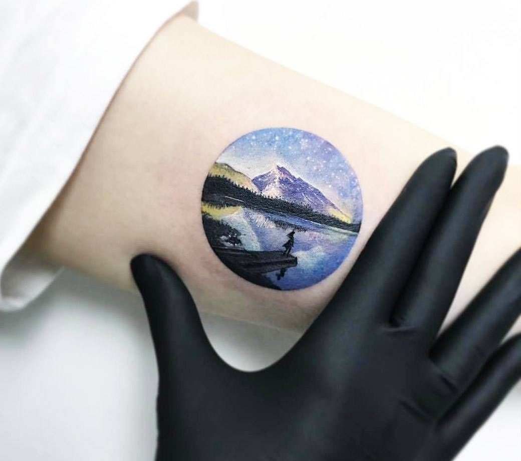 Tattoo Idea Boat in a Lake Tattoo Midjourney Art Mountain  Etsy New  Zealand
