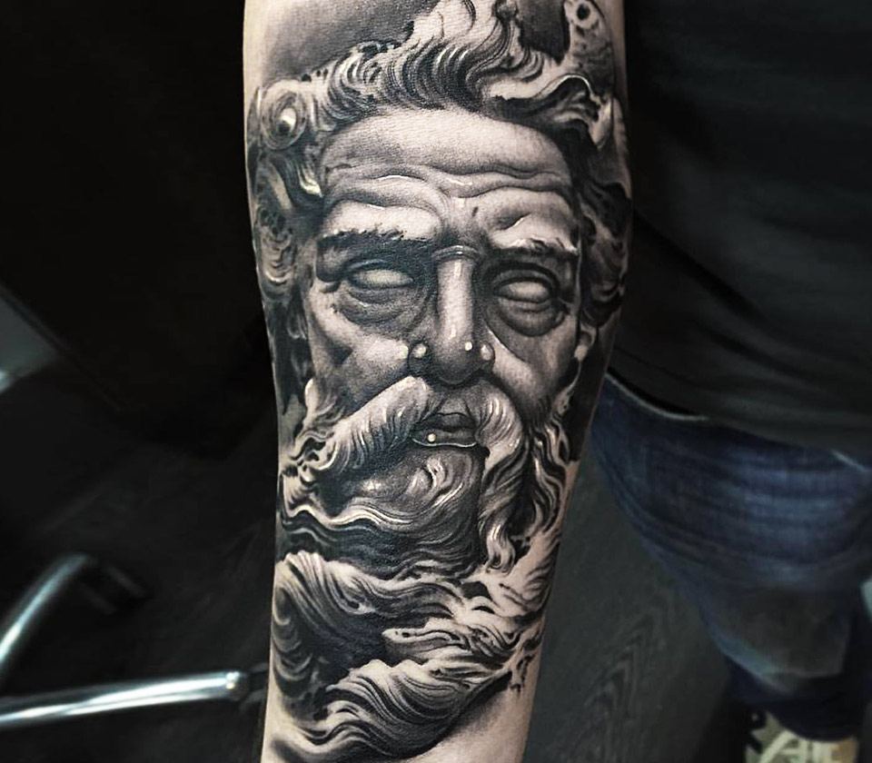 Greek God Tattoo Stencil