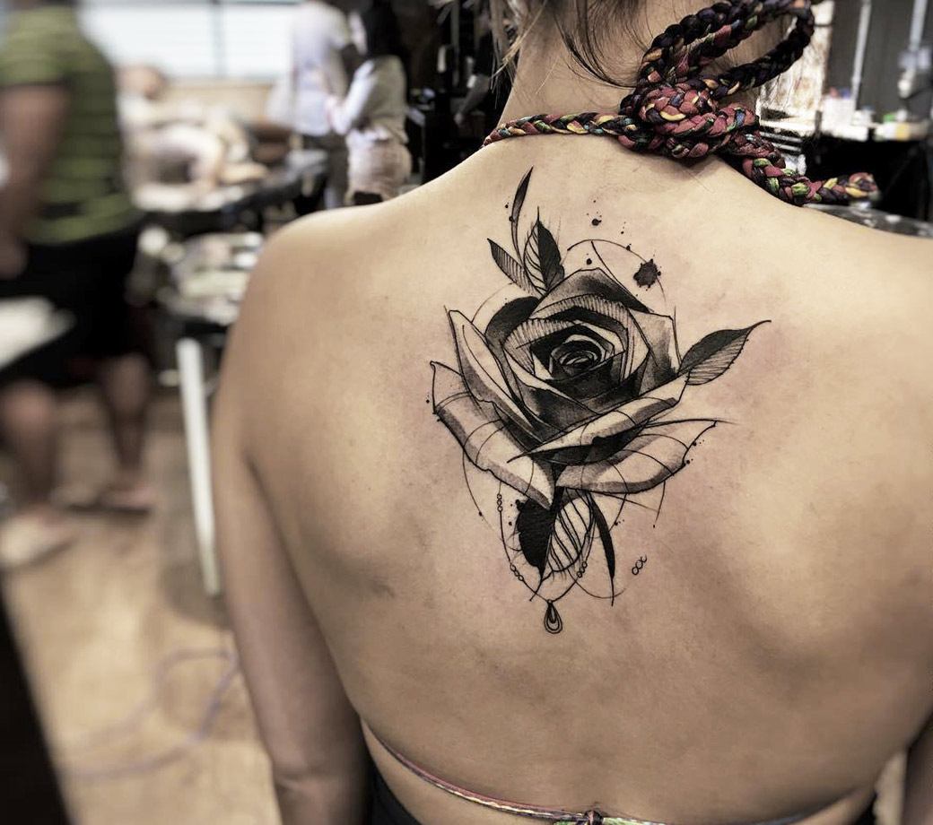 Black Rose tattoo by Felipe Rodrigues