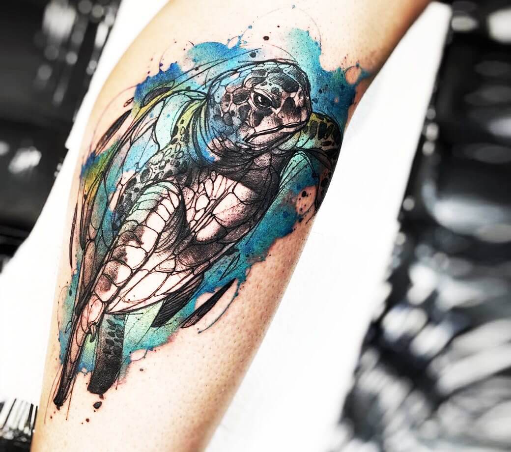 Mike DeVries  Tattoos  Color  Sea Turtle Tattoo