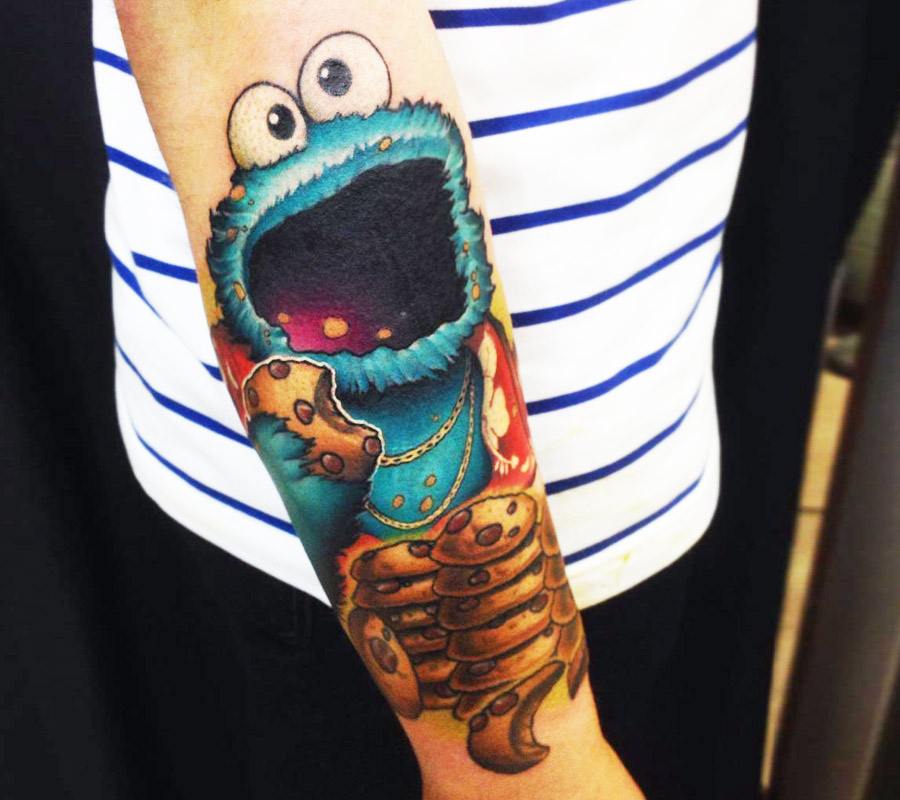 Cookie Monster tattoo by Grecha Tattoo  Photo 19186