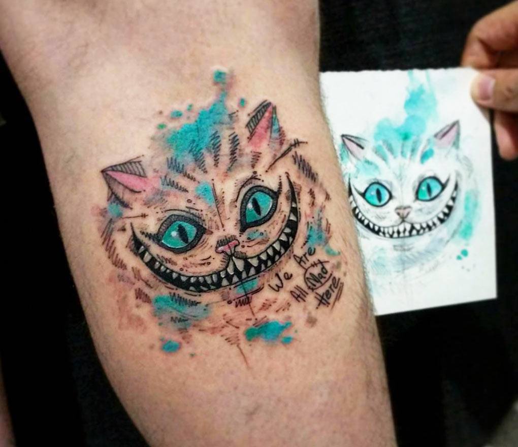 Tattoo photos Gallery. watercolor cheshire cat watercolor tattoo art Gust.....