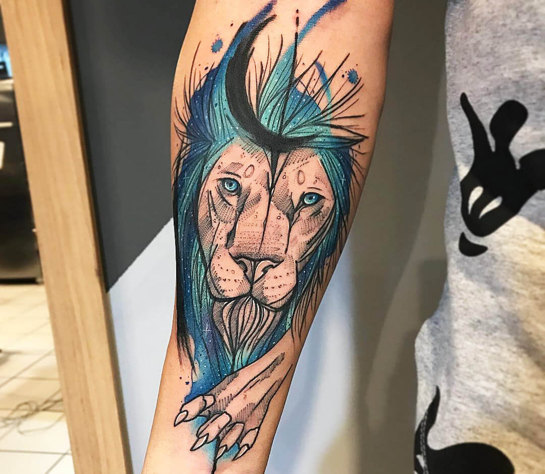 New Black Lion Roar Tattoo Waterproof Temporary Body Tattoo –  Temporarytattoowala