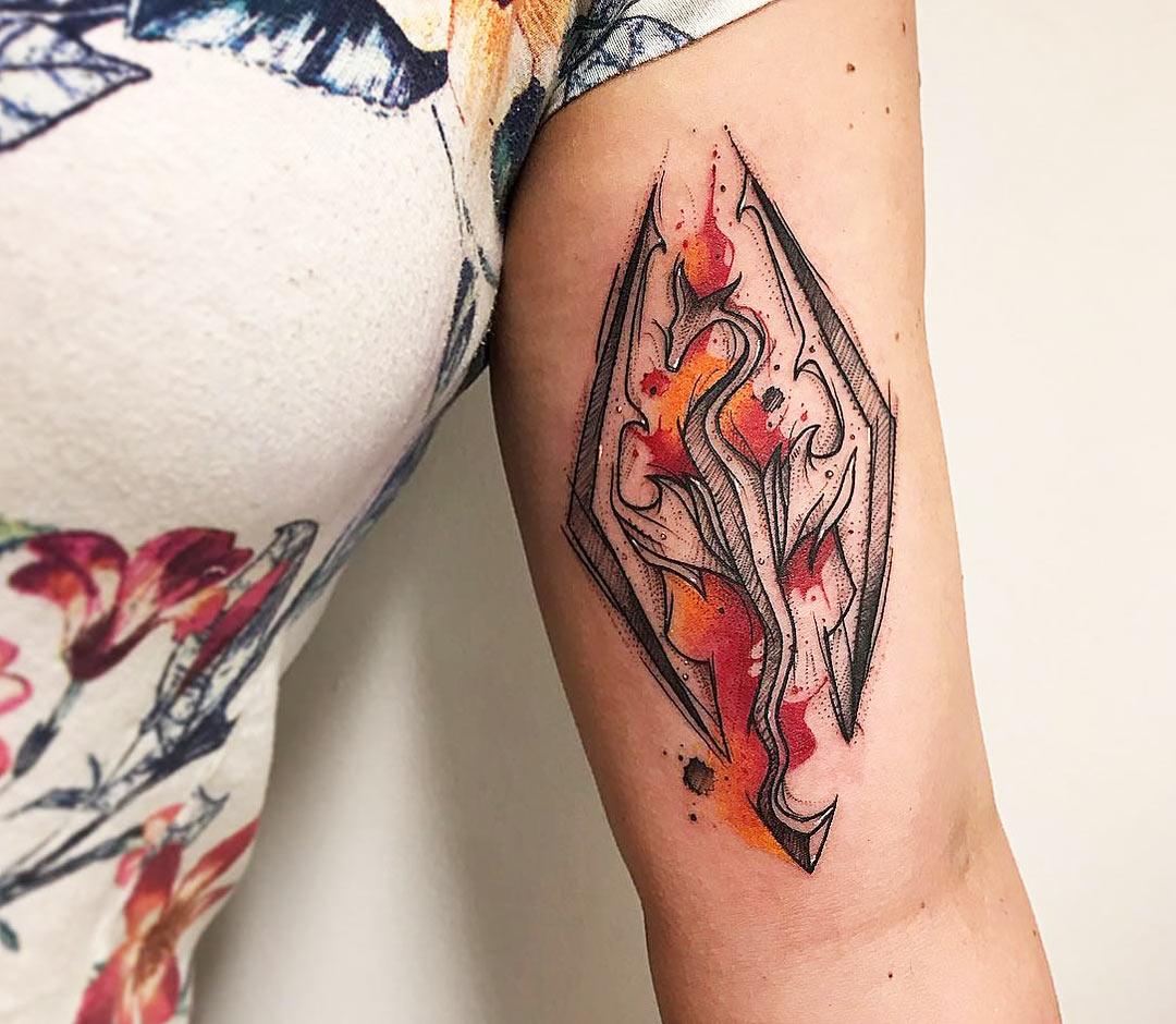 radiantcolorsink fkirons      skyrim tattoo tattooart  antalyatattoo  Instagram