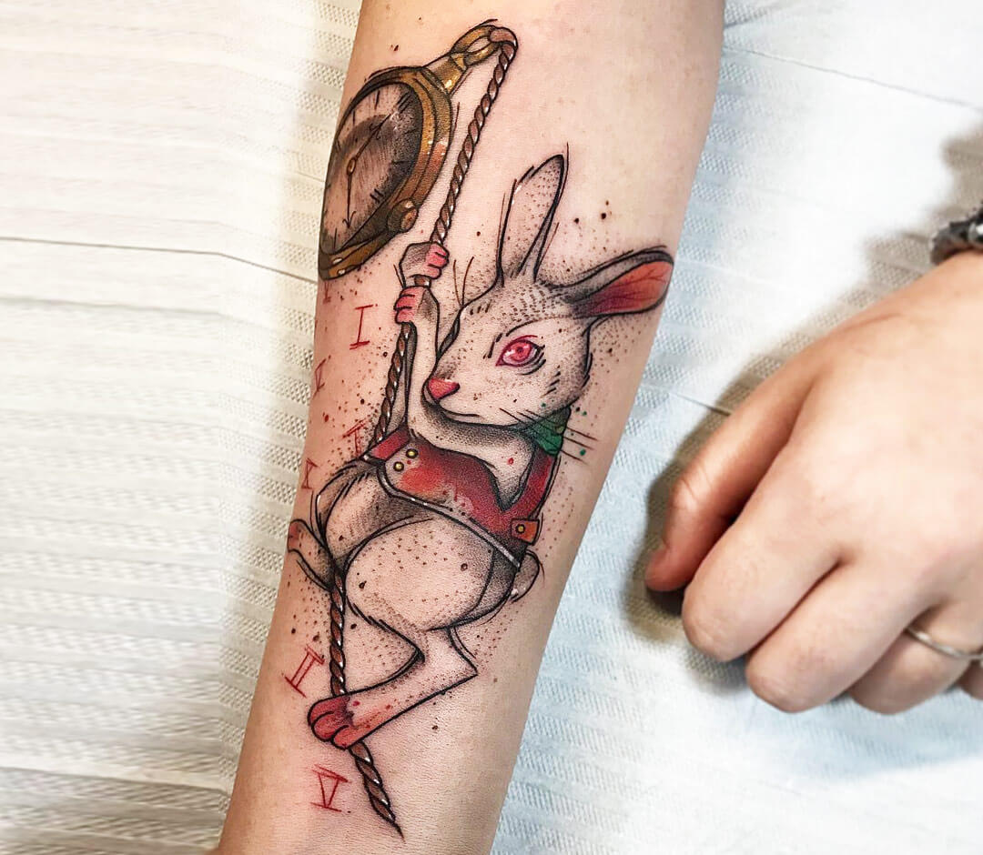 Pin by Amanda Tuma on tattoos | White rabbit tattoo, Rabbit tattoos, White  tattoo