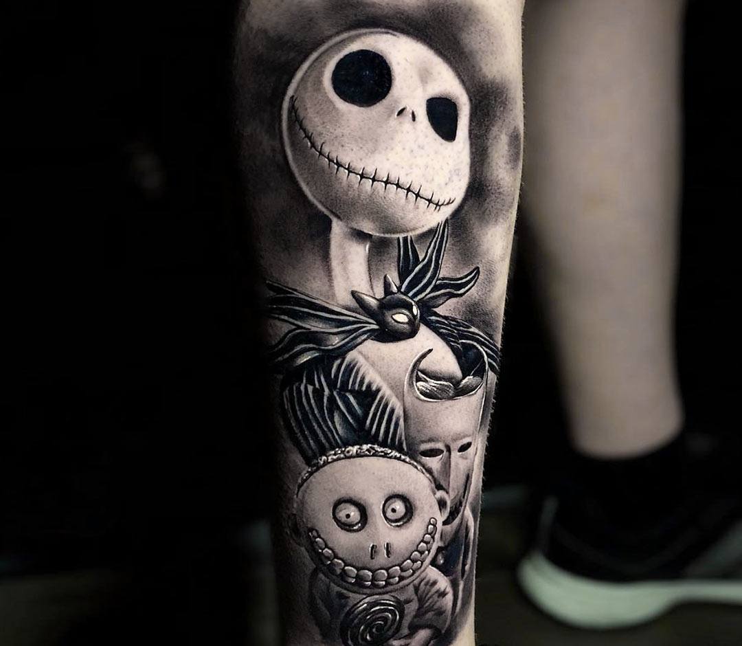 Close. realistic jack skeleton realistic tattoo art Honart. 