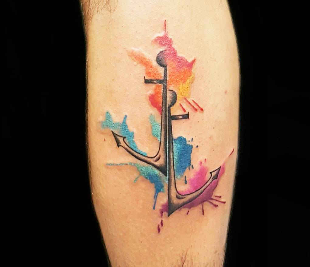 Wayfair Watercolor Compass Arrow Anchor Temporary Tattoo  MyBodiArt