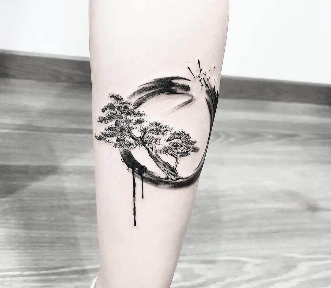 Abstract olive tree tattoo design based on van Gogh's painting. | Ratta  Tattoo