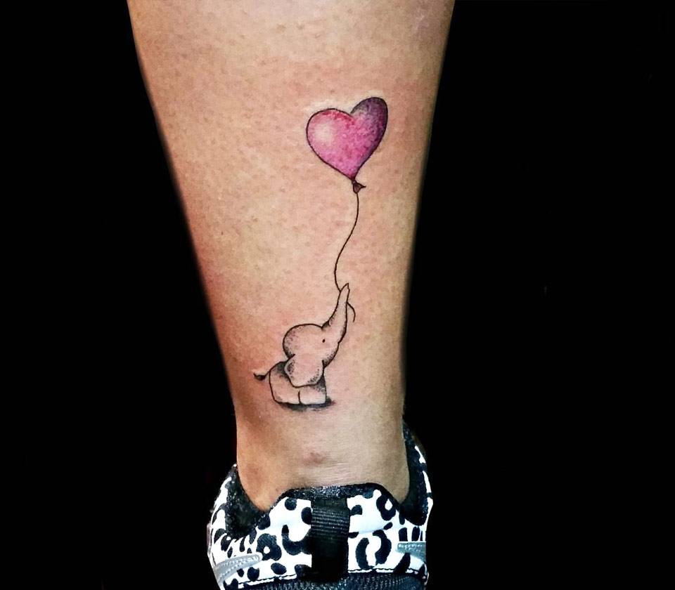 Elephant with balloon tattoo by Ilaria Tattoo Art | Photo 20643