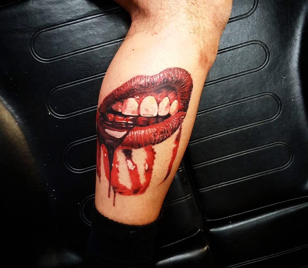 vampire lip tattoos