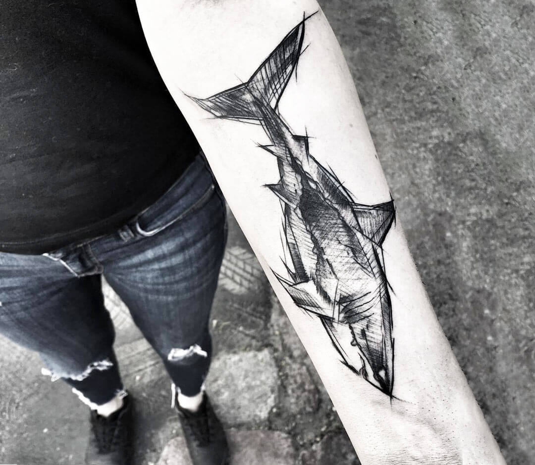 20 Hammerhead Shark Tattoos Illustrations RoyaltyFree Vector Graphics   Clip Art  iStock