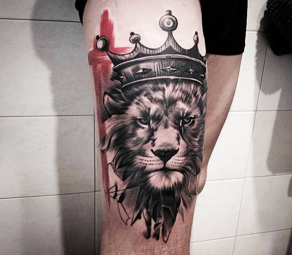 Kotbs 6 Sheets Realistic Lion King Long Full Temporary Tattoos for Women  Men Kids Adults, Large Wolf Animal Fake Temporary Tattoo Sleeves Waterproof  Leg Arm Temp Tatoos Fake Tattoos