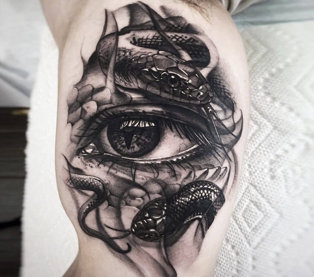 Medusa Eye tattoo by Jake Ross Tattoos | Post 16829