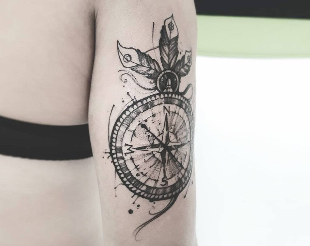 Compass tattoo I did. Done with a 3RL and 9MC : r/TattooDesigns