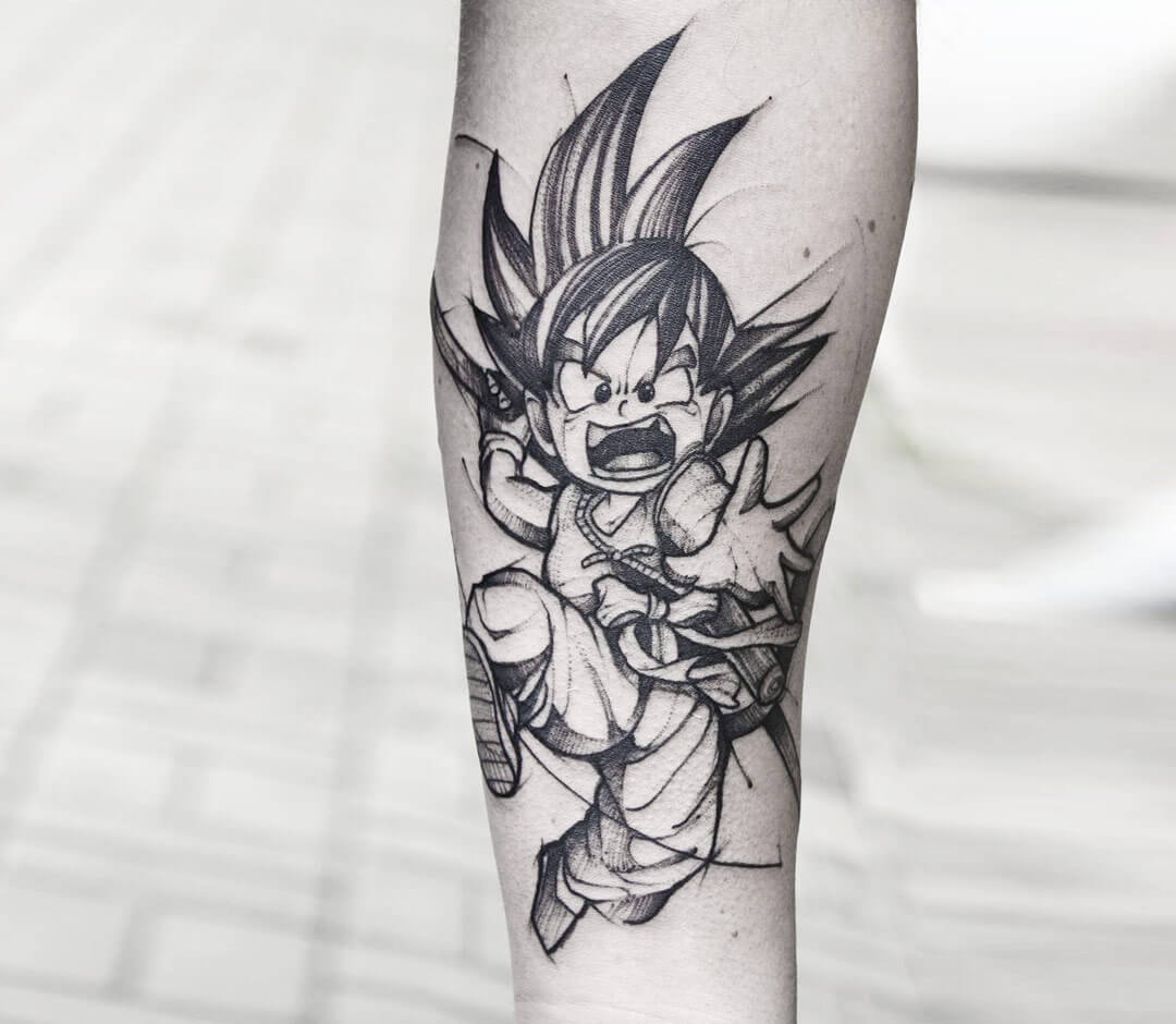Goku black and white  Tatuajes