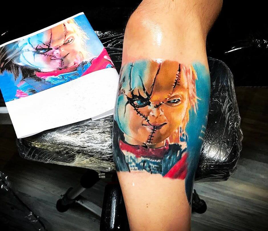 Chuckie hand tattoo | Chucky tattoo, Hand tattoos, Horror tattoo