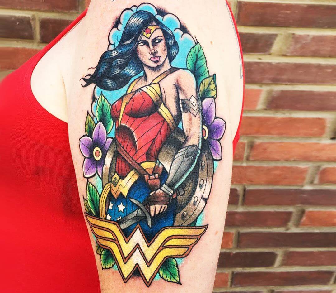 Marvel Inspired Wonder Woman Tattoo Design – Tattoos Wizard Designs