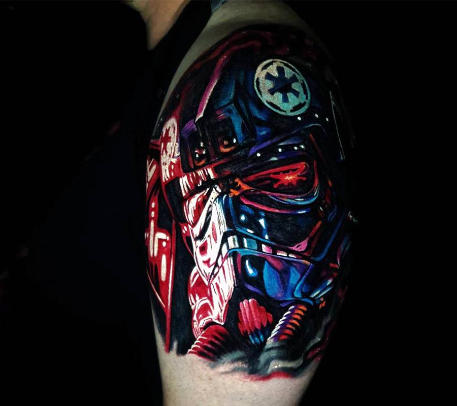 Tie Fighter Pilot tattoo by Jason Baker