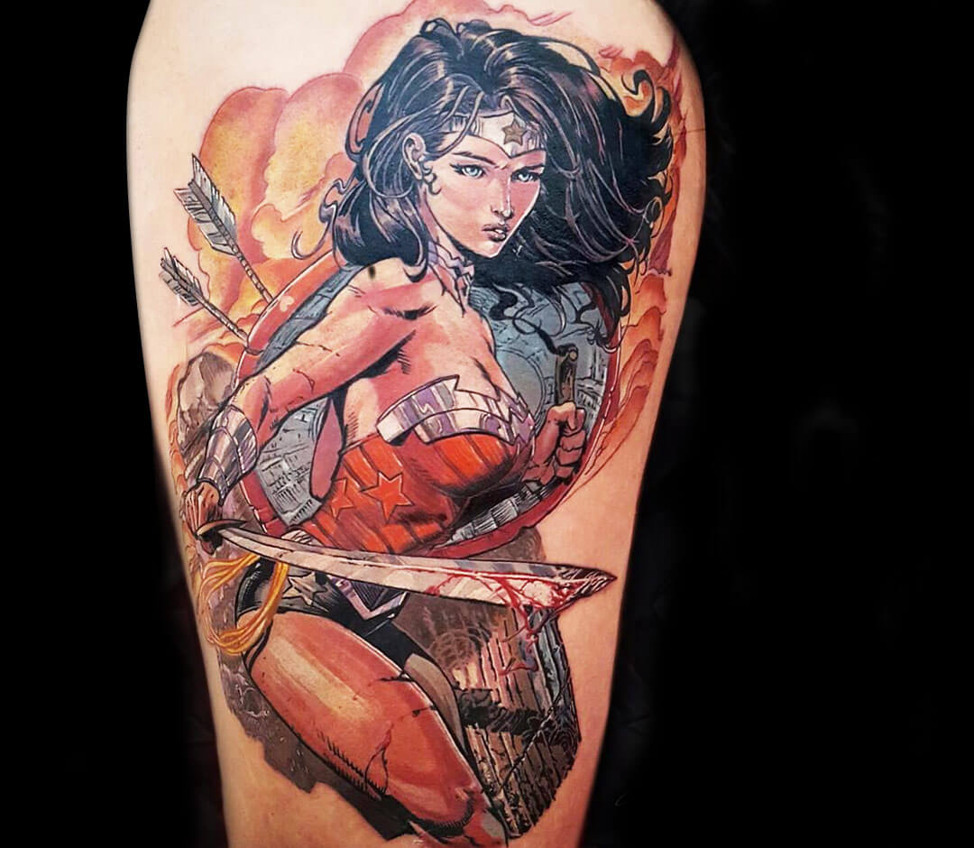 LAC - Est 2009 on Tumblr: made this custom Wonder woman emblem tattoo.  Based off original style art work. For a single mother working against all  odds but...
