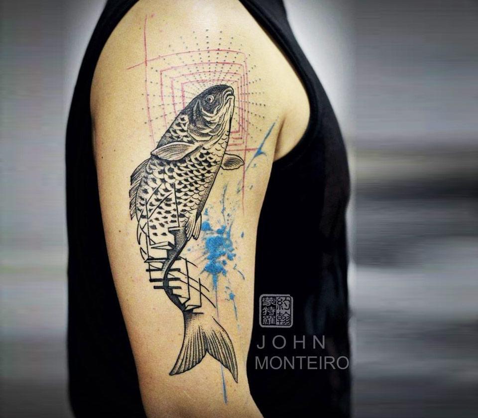 Koi fish tattoo vector illustration. design art Stock Vector Image & Art -  Alamy