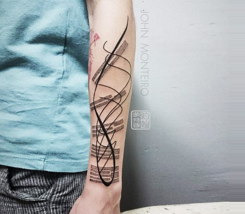Abstract Line tattoo Art by John Monteiro