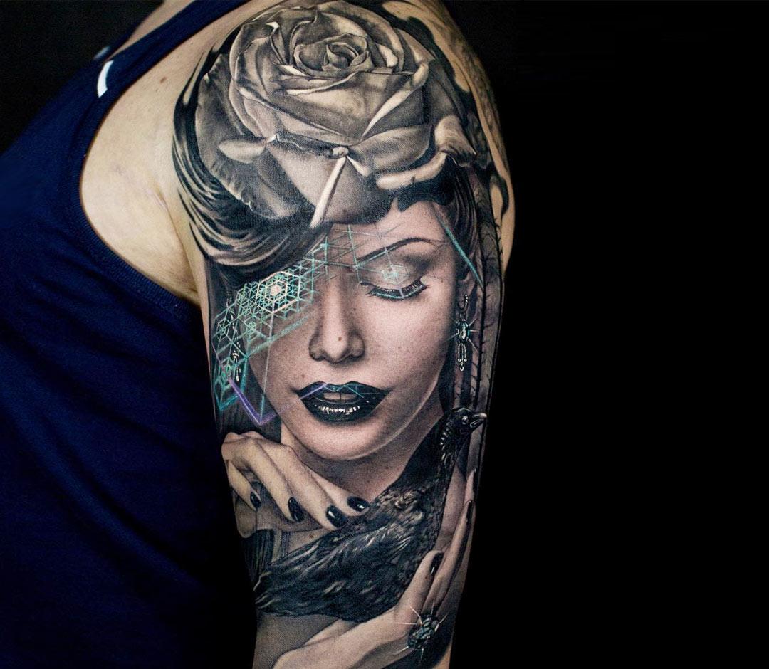 Girl Face tattoo by Jurgis Mikalauskas | Photo 20952