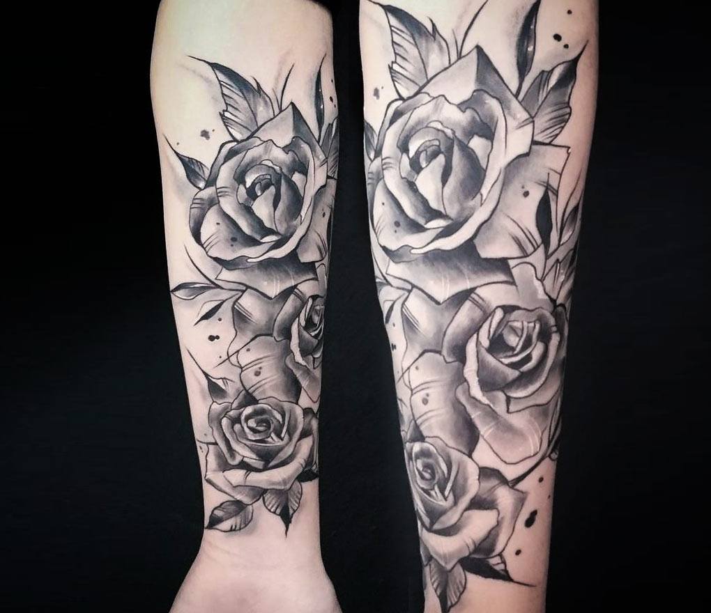Roses Neotraditional Tattoo Flash Sheet Art Print 11x14  Morningstar  Tattoo
