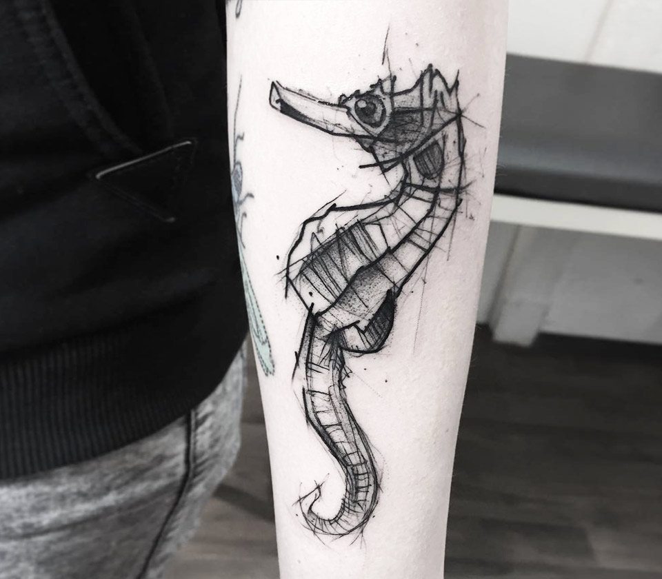 Seahorse tattoo by Kamil Mokot | Photo 21500