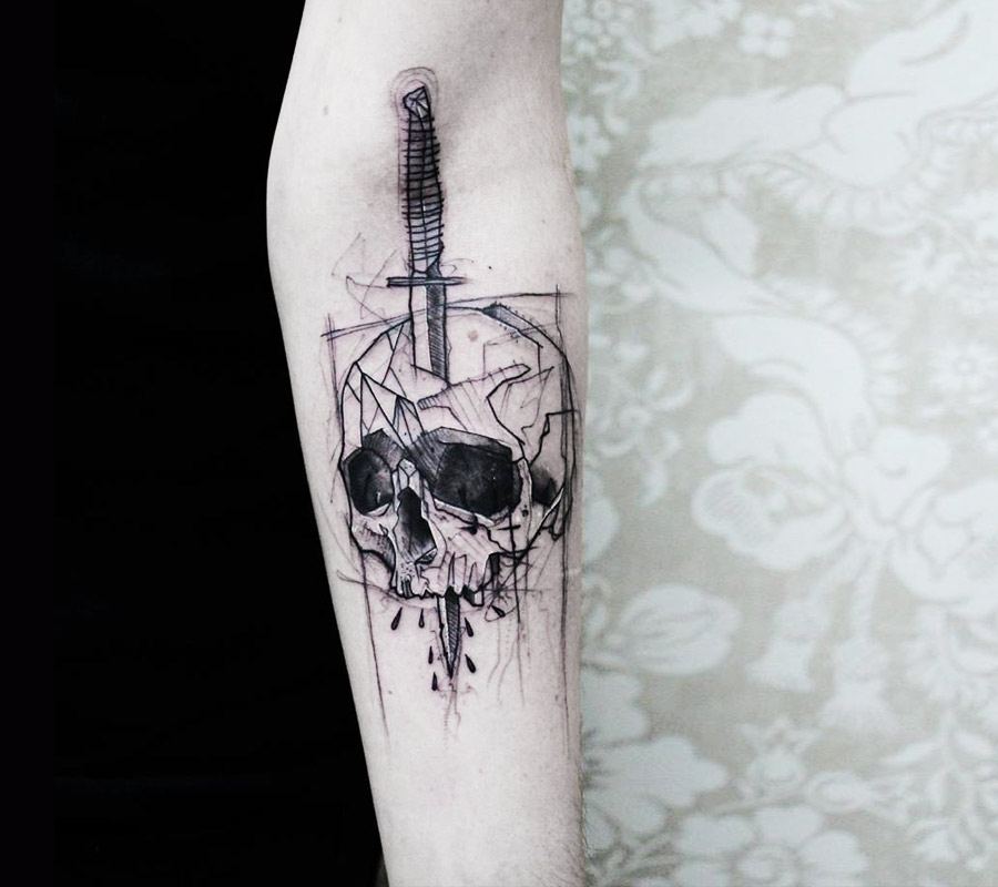 skullknifekevintattooabyss  Tattoo Abyss Montreal