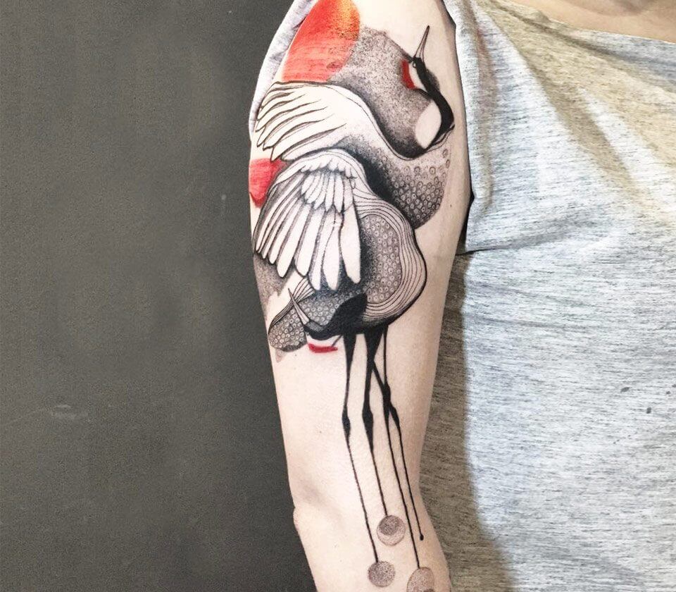 Crane Goddess Semi-Permanent Tattoo. Lasts 1-2 weeks. Painless and easy to  apply. Organic ink. Browse more or create your own. | Inkbox™ |  Semi-Permanent Tattoos