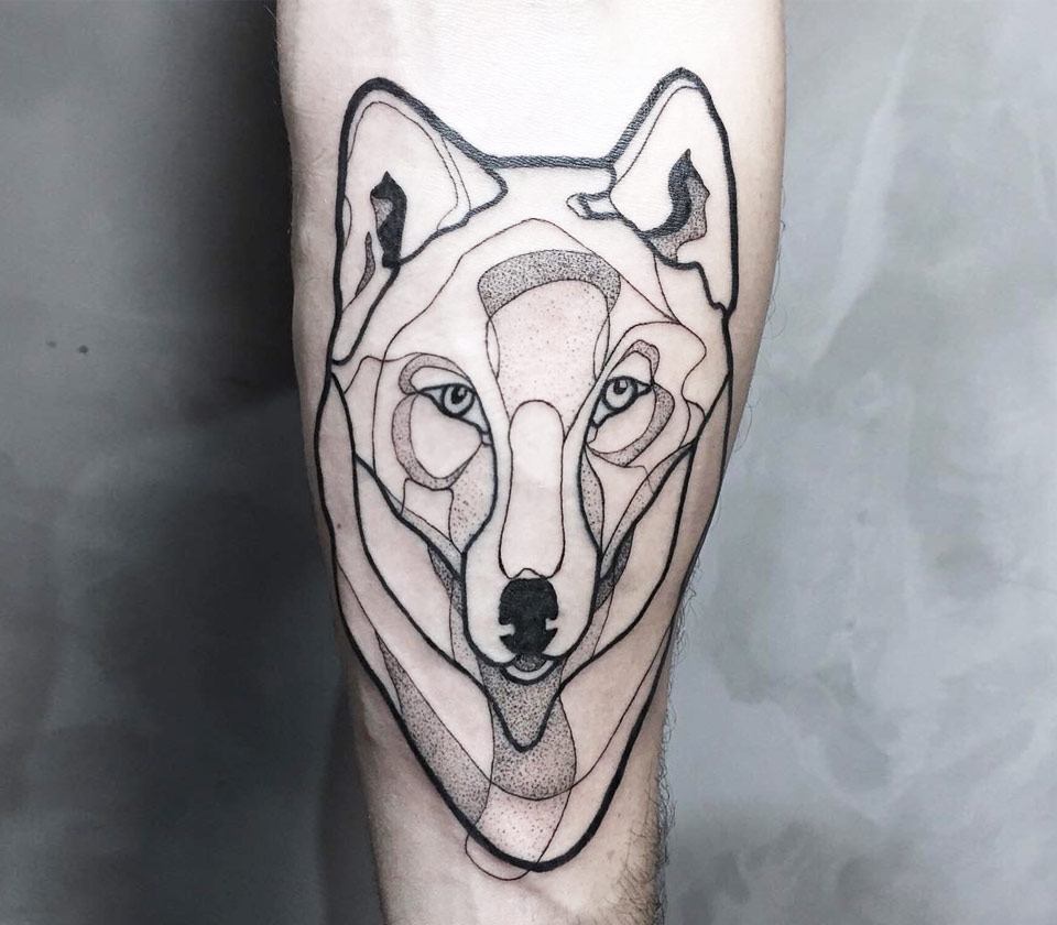 Wolf tattoo by Kat Alden | Photo 19581