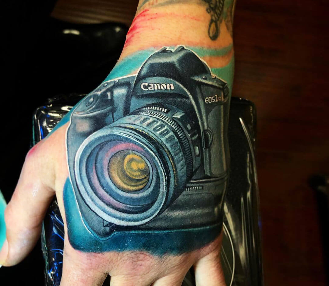 camera tattoo :) | Camera tattoos, Forearm band tattoos, Vintage camera  tattoos