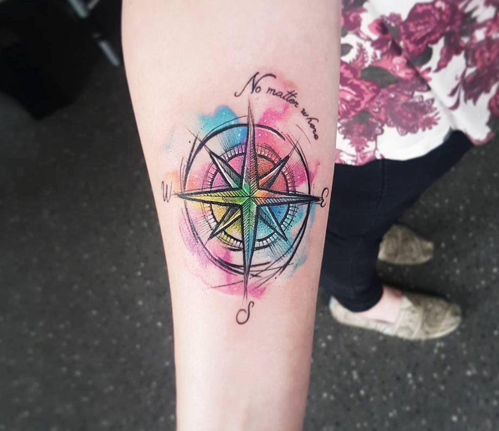 Compass tattoo by Kerste Diston | Photo 25758