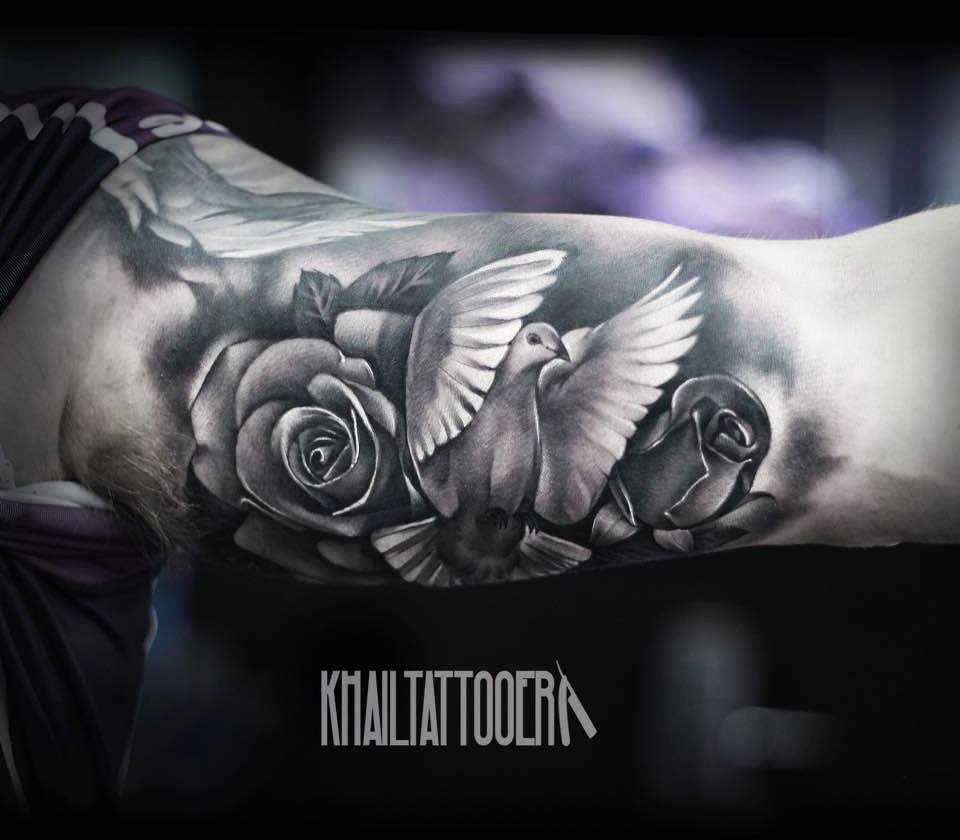 Tattoo uploaded by Dylan C • Black and grey realistic dove tattoo • Tattoodo